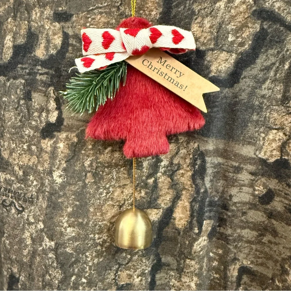 NWT Christmas Tree Ornaments Plush Decoration Bells Hanging Gift Wind Chimes
